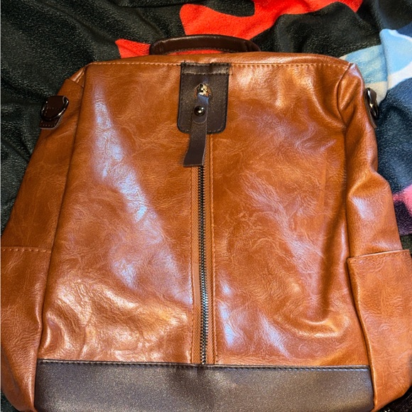 Brown Leather Backpack - Picture 2 of 9